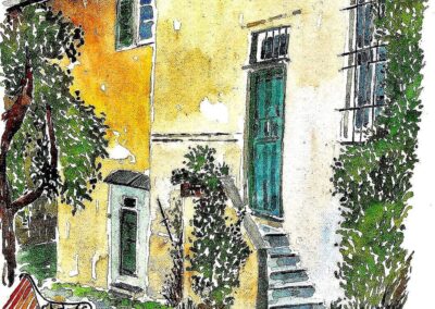 Corso Acquarello Genova Urban Sketching. Soggetto: Olivella