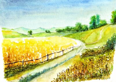 Corso Acquarello Genova Livello base. Soggetto: Paesaggio estivo